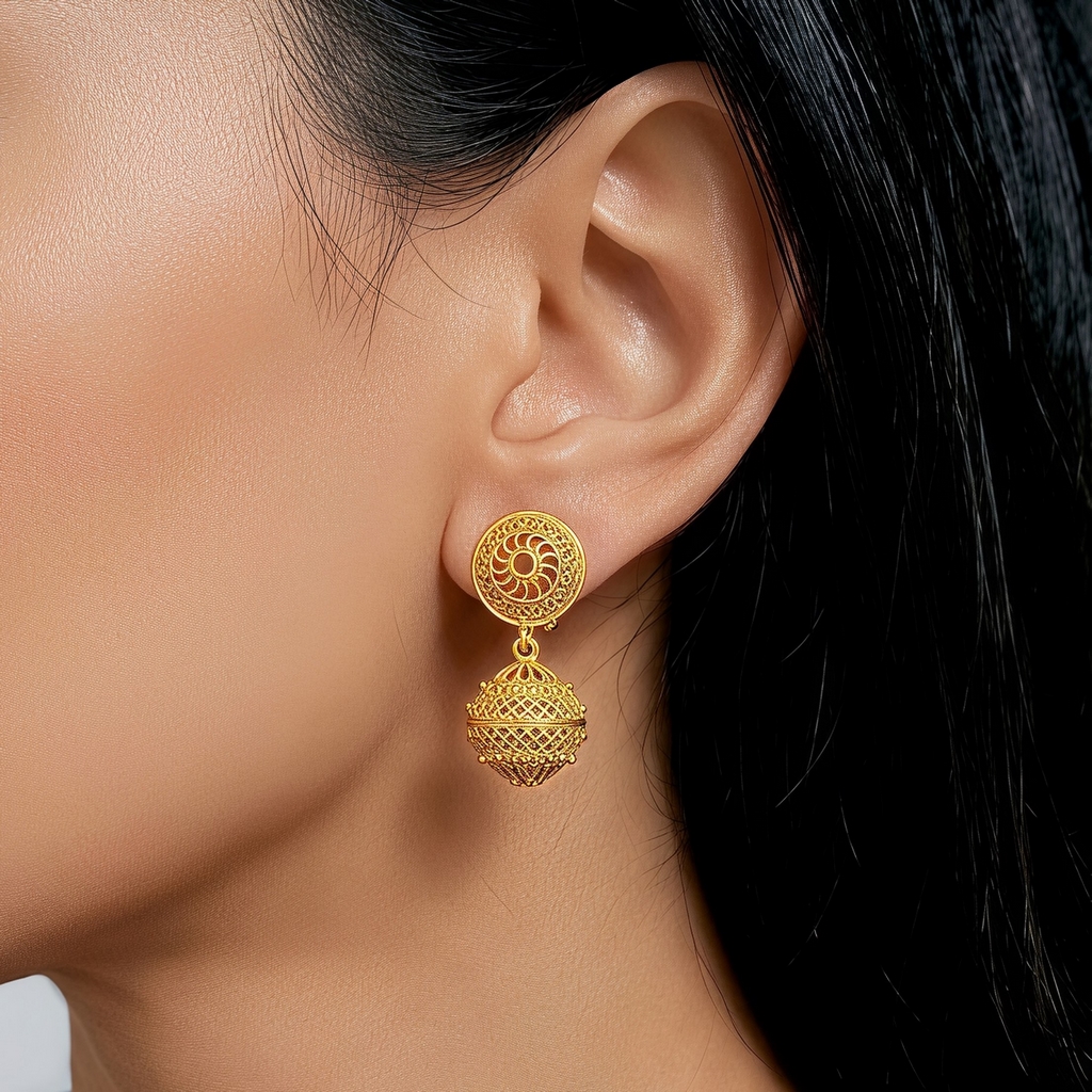 Gold-Tone Openwork Bead Jewelry Set, 4 Pcs