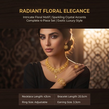 Gold-Tone Polished Classic Jewelry Set, 4 Pcs