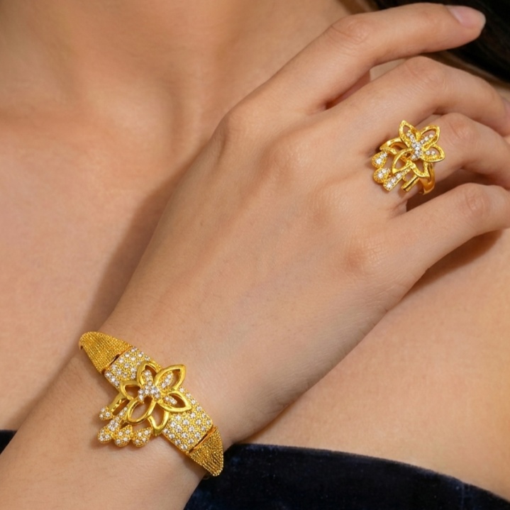 Gold-Tone Classic Arabian Jewelry Set, 4 Pcs