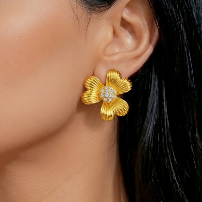 Gold-Tone Bold Blossom Jewelry Set, 4 Pcs