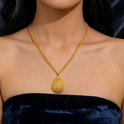 Gold-Tone Beaded Mesh Drop Necklace & Earring Set