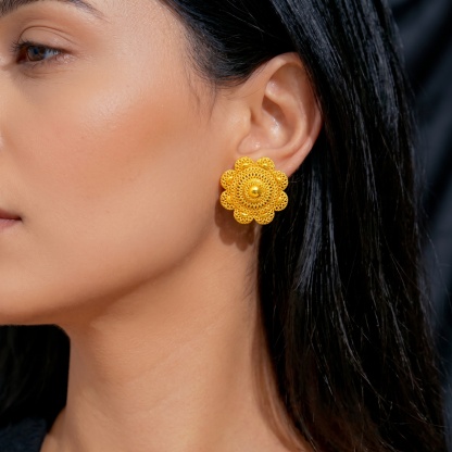 Gold-Tone Blooming Medallion Jewelry Set, 3 Pcs