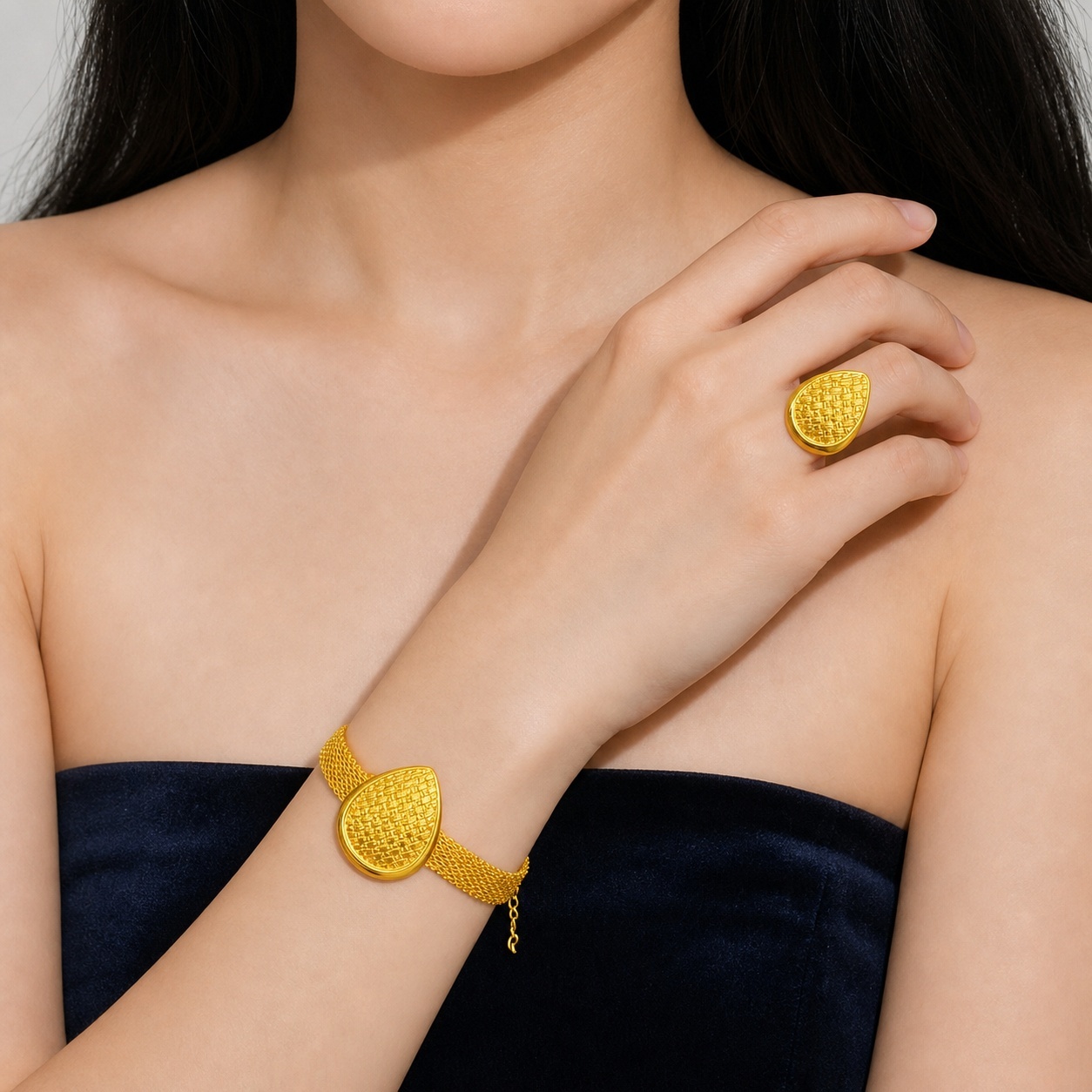 Gold-Tone Statement Pendant Jewelry Set, 4 Pcs