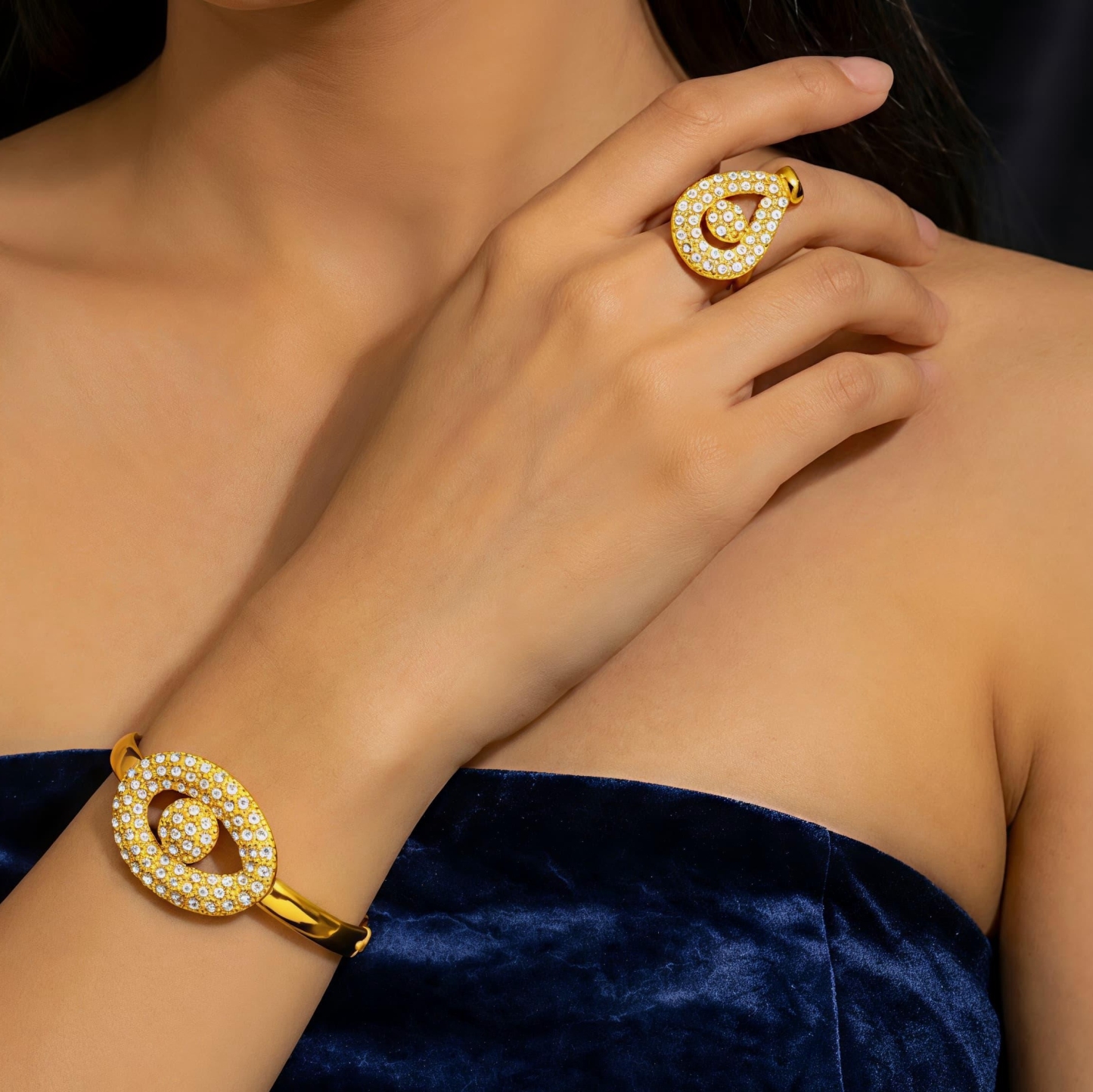 Gold-Tone Teardrop & Sphere Jewelry Set, 4 Pcs