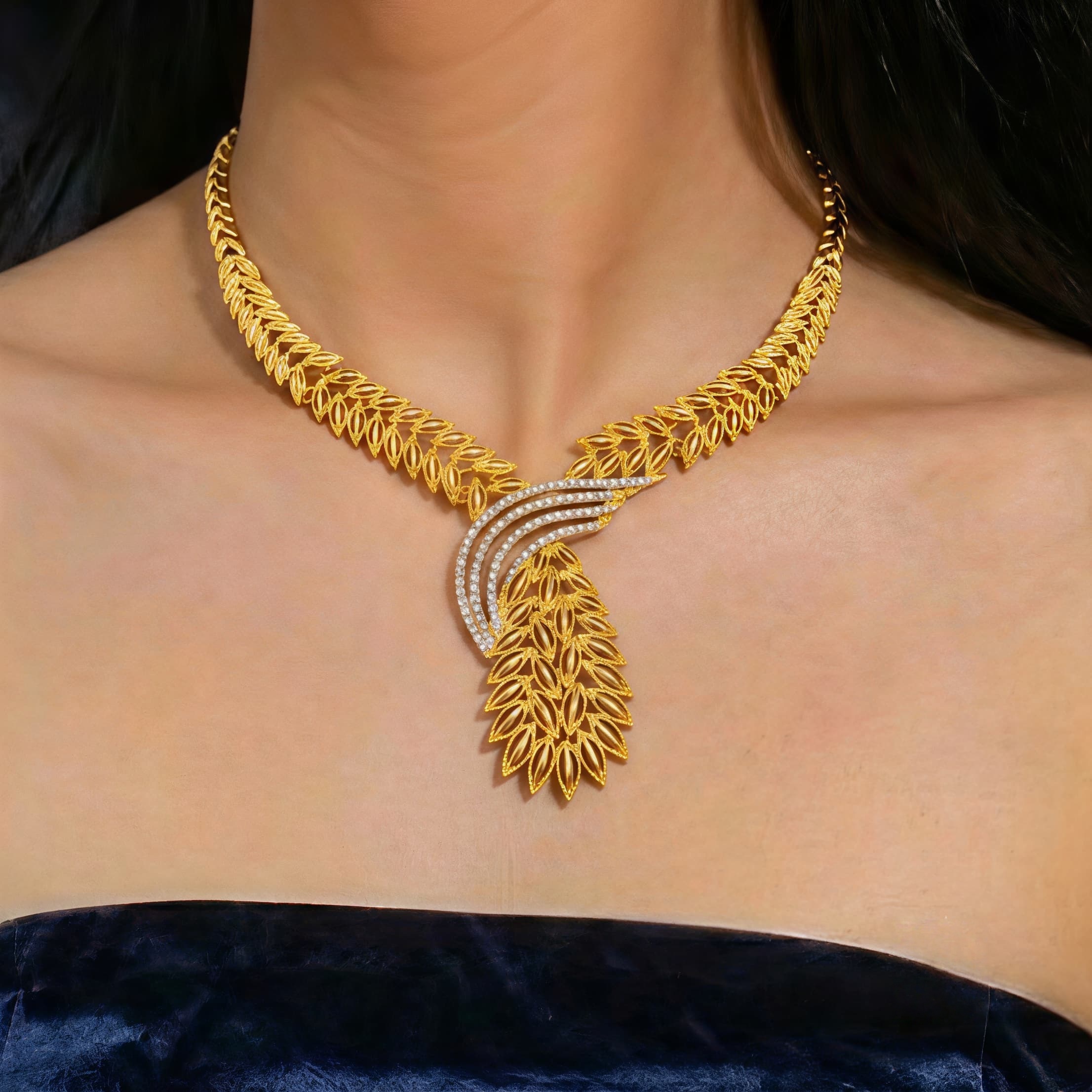 Gold-Tone Openwork Leaf Jewelry Set, 4 Pcs