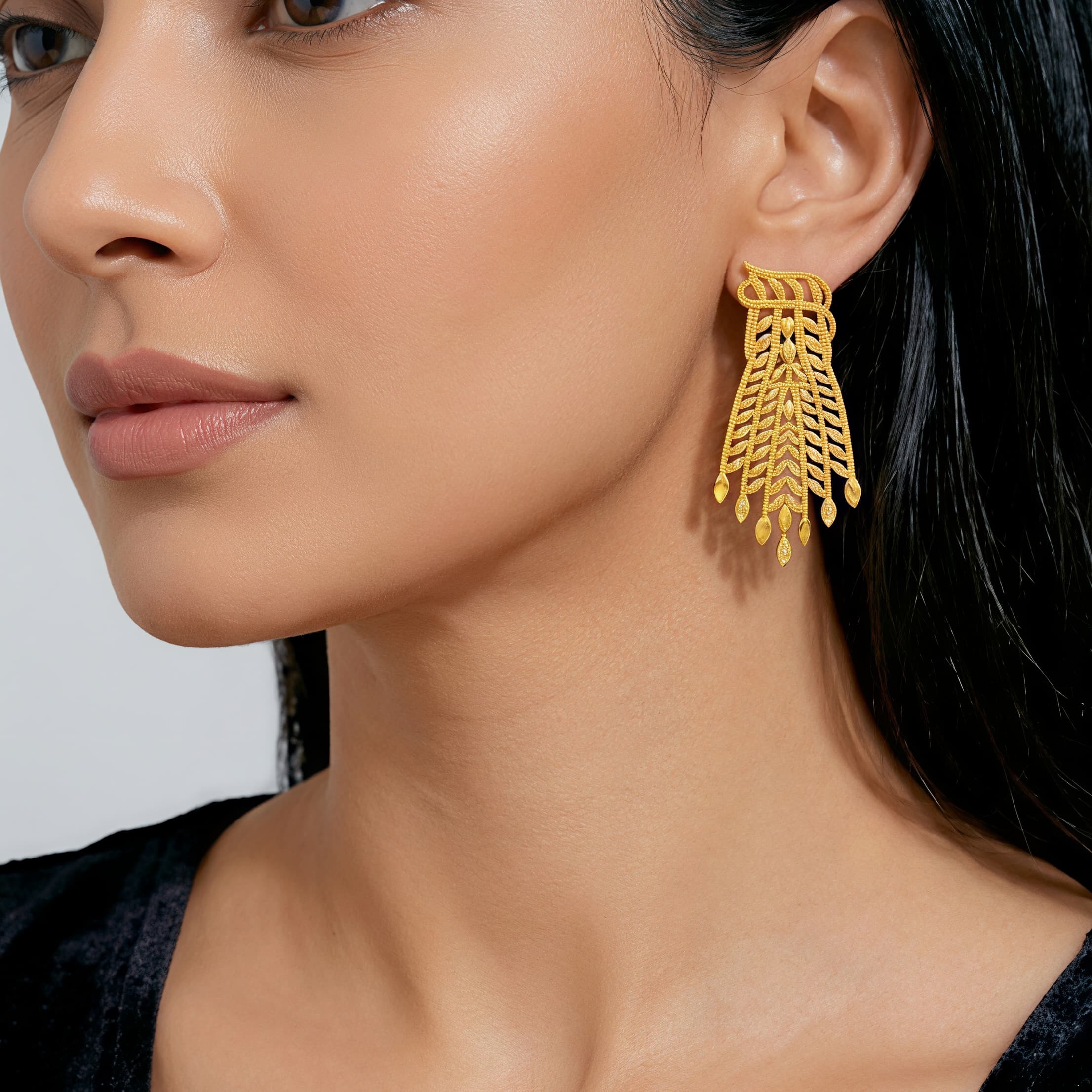 Gold-Tone Wheat Sheaf Tassel Jewelry Set, 4 Pcs