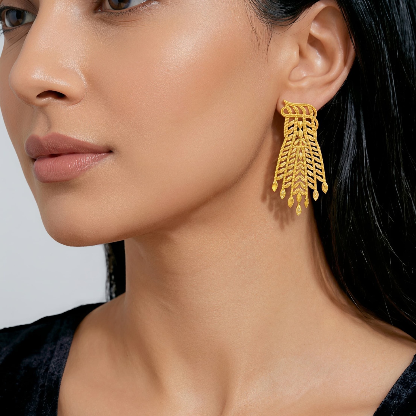 Gold-Tone Wheat Sheaf Tassel Jewelry Set, 4 Pcs