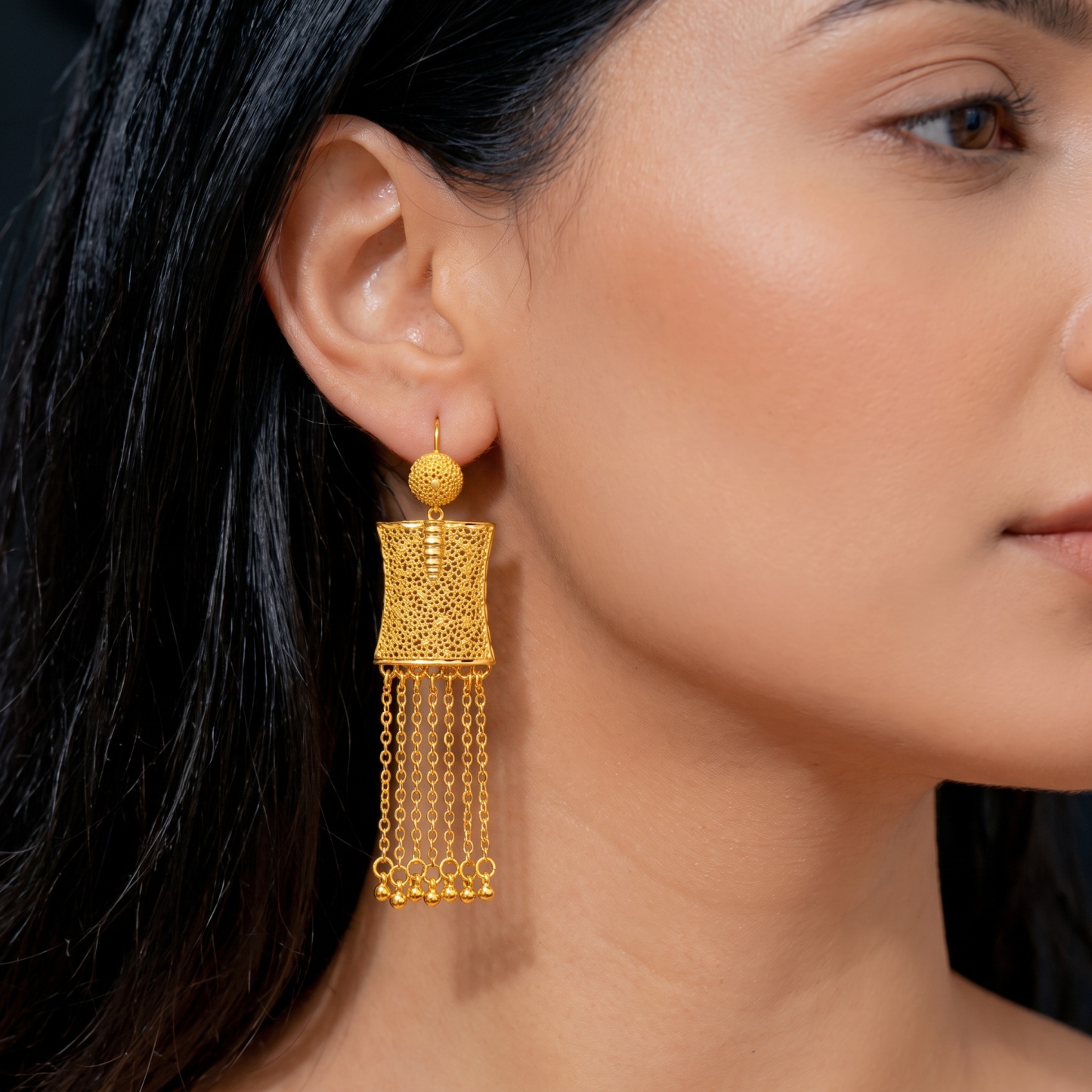 Gold-Tone Chain Fringe Tablet Jewelry Set, 3 Pcs
