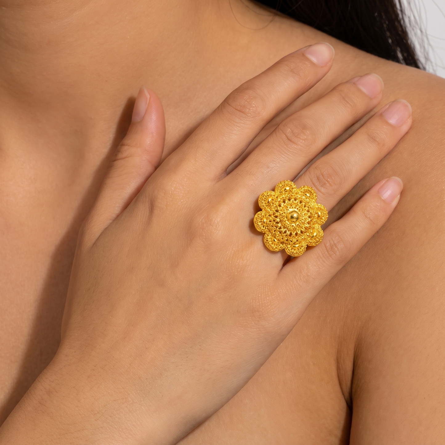 Gold-Tone Blooming Medallion Jewelry Set, 3 Pcs