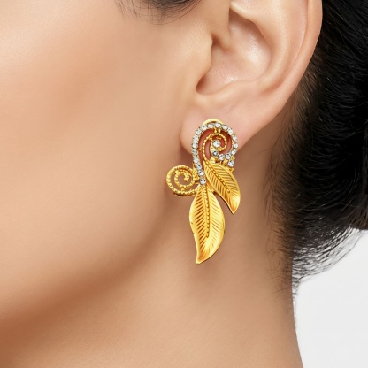 Gold-Tone Leaf Jewelry Set, 4 Pcs