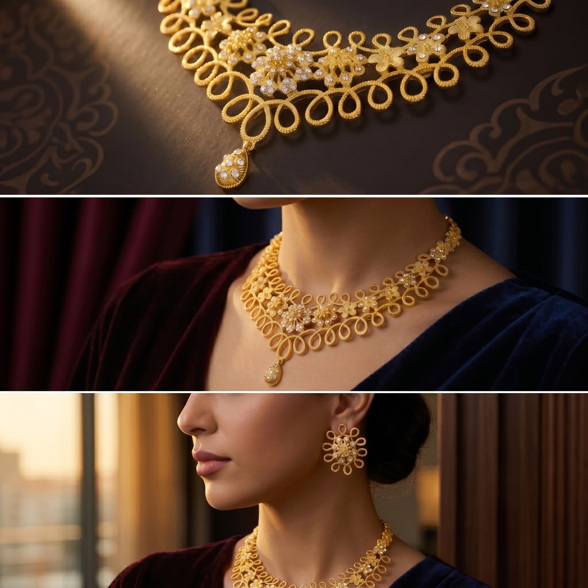 Gold-Tone Polished Classic Jewelry Set, 4 Pcs