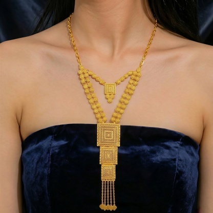 Gold-Tone Geometric Fringe Jewelry Set, 4 Pcs
