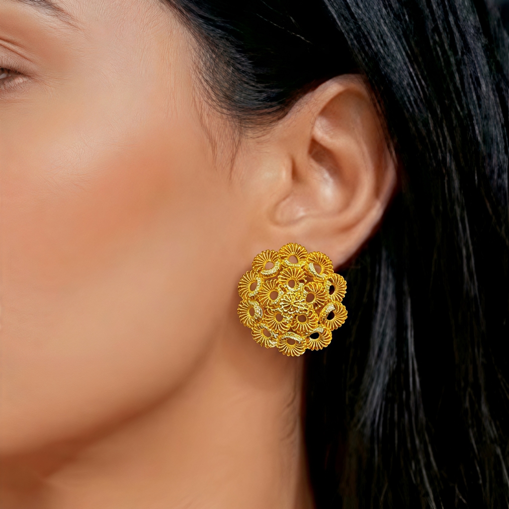 Gold-Tone Floral Pendant Jewelry Set, 4 Pcs