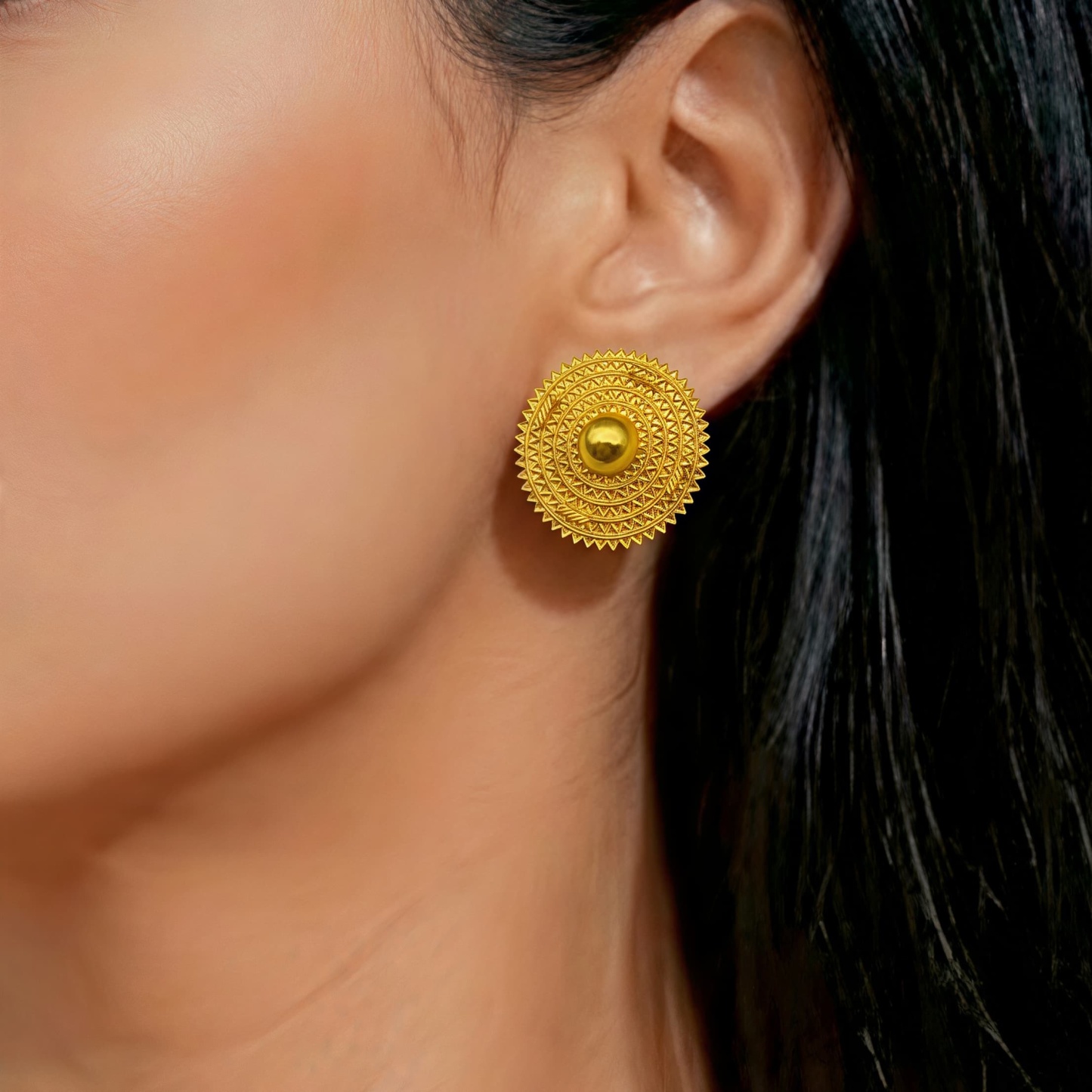 Gold-Tone Concentric Sunburst Jewelry Set, 4 Pcs