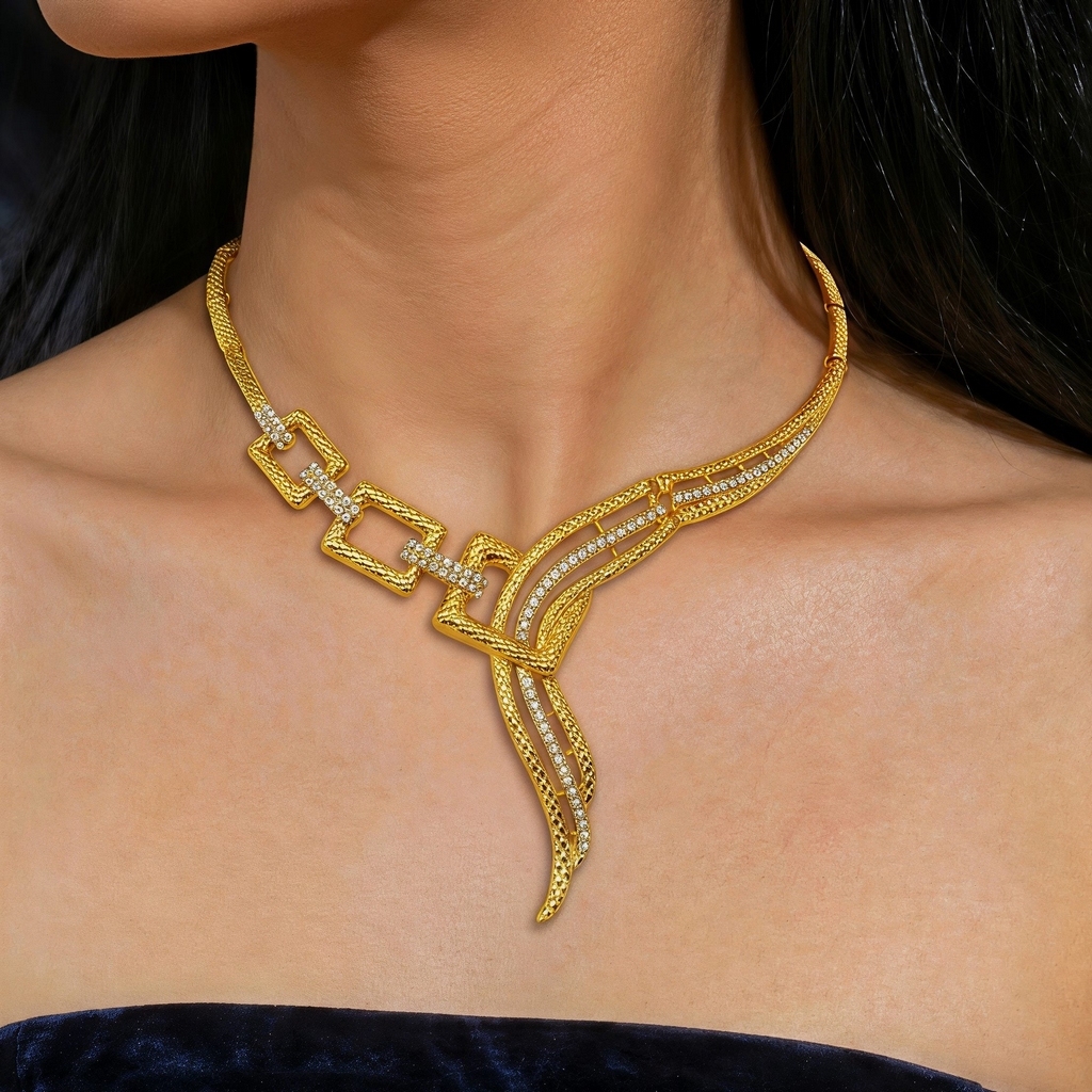 Gold-Tone Square Tassel Jewelry Set, 4 Pcs
