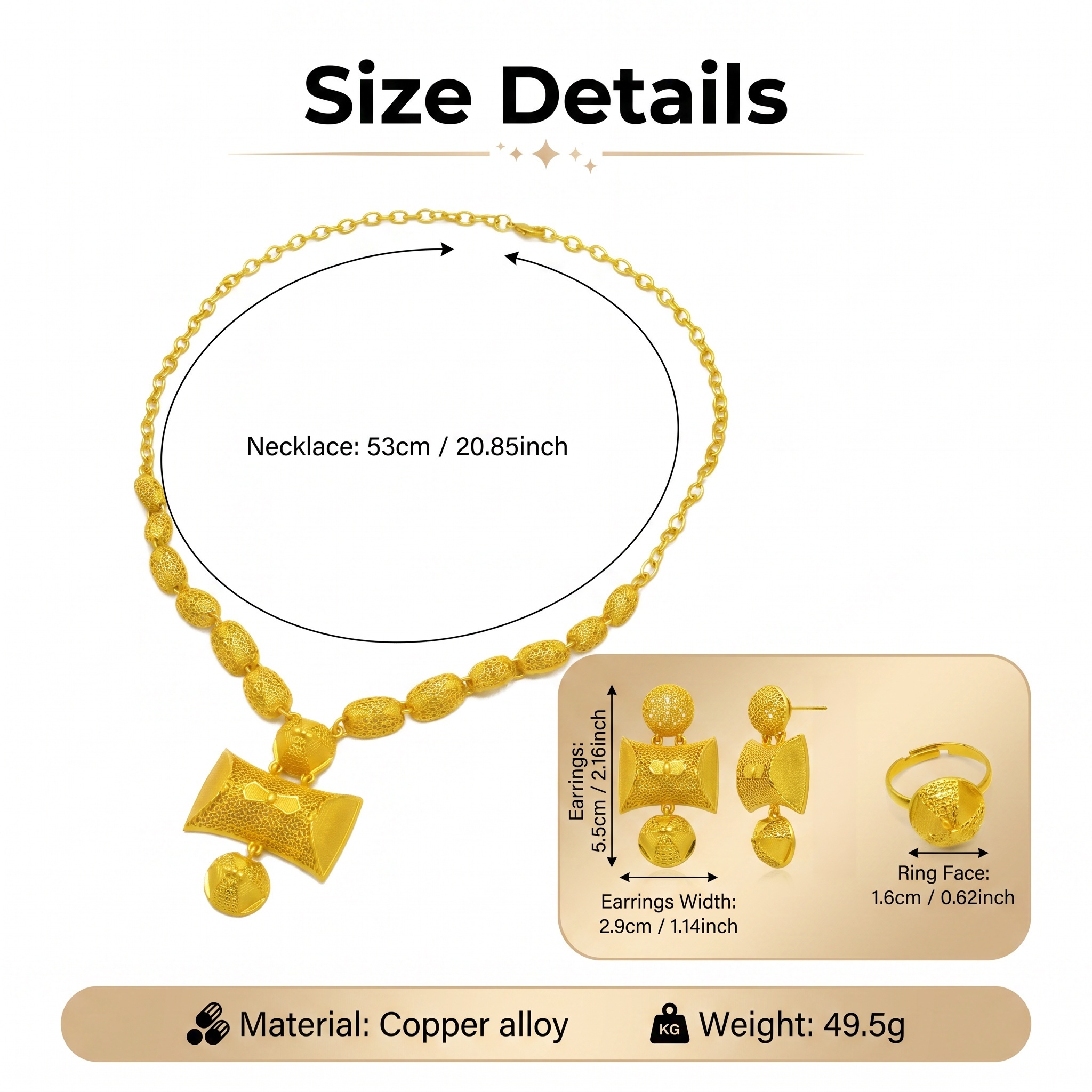 Gold-Tone Cushion Bow Pendant Jewelry Set, 3 Pcs