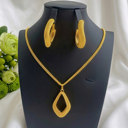 Gold-Tone Open Kite Necklace & Earring Set