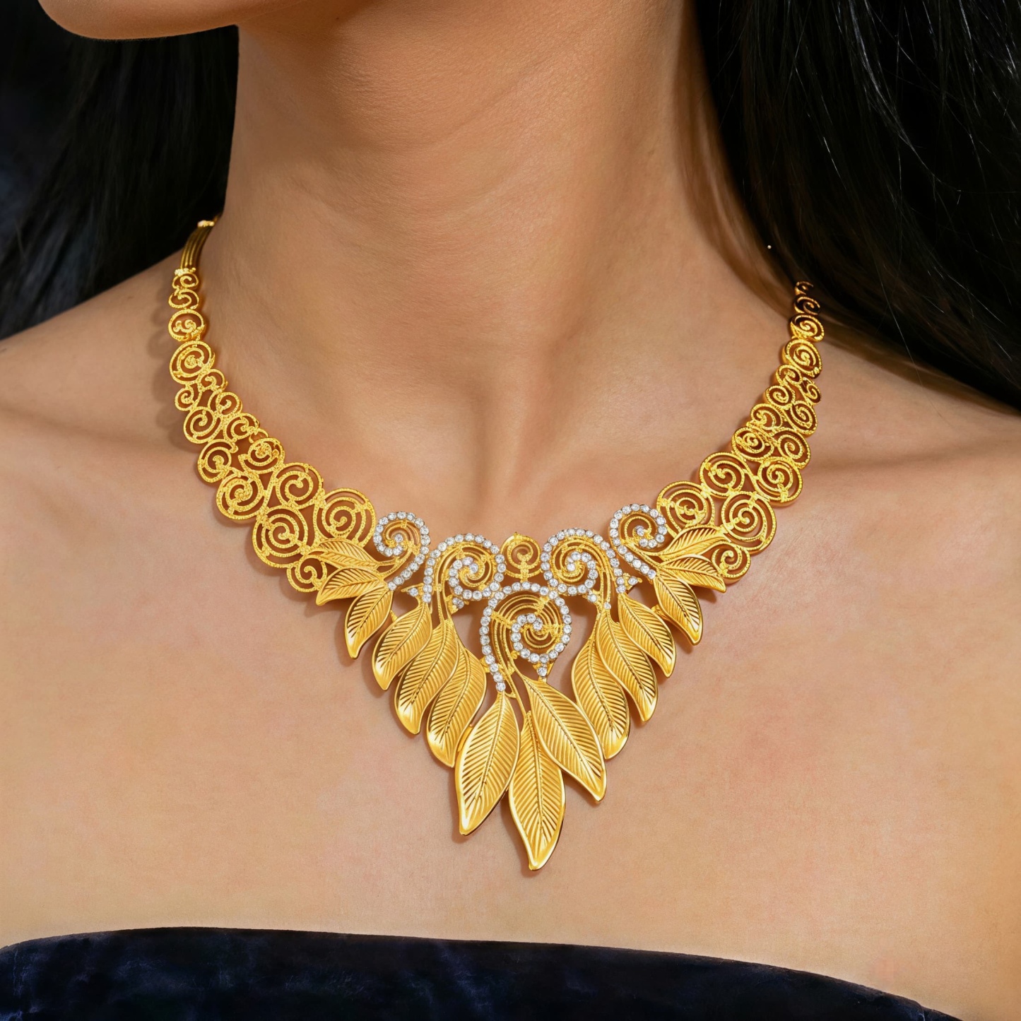 Gold-Tone Leaf Jewelry Set, 4 Pcs