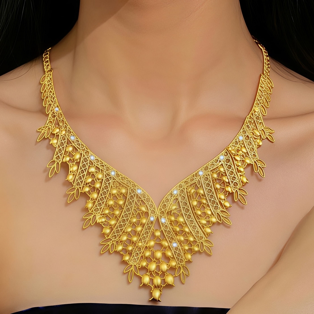 Gold-Tone Crystal Bib Collar Jewelry Set, 4 Pcs