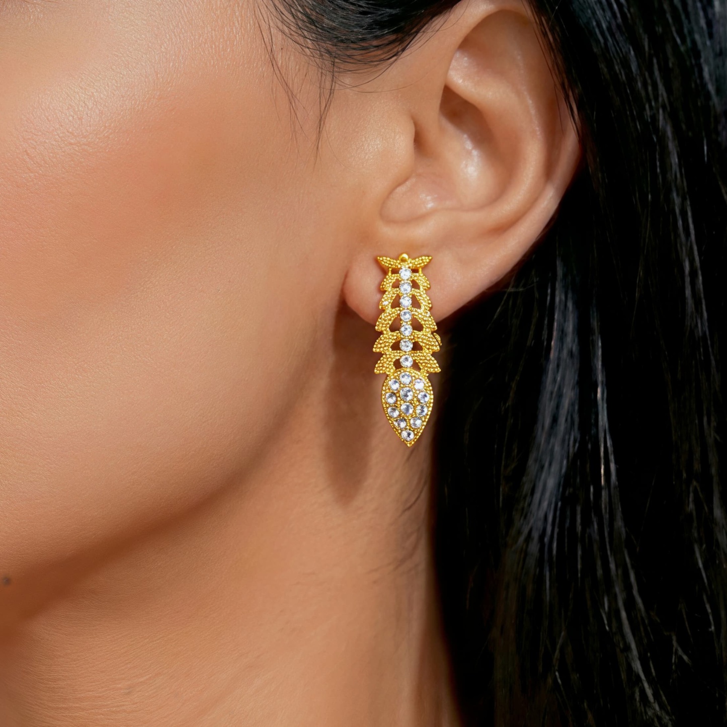 Gold-Tone Crystal Spike Fringe Jewelry Set, 4 Pcs