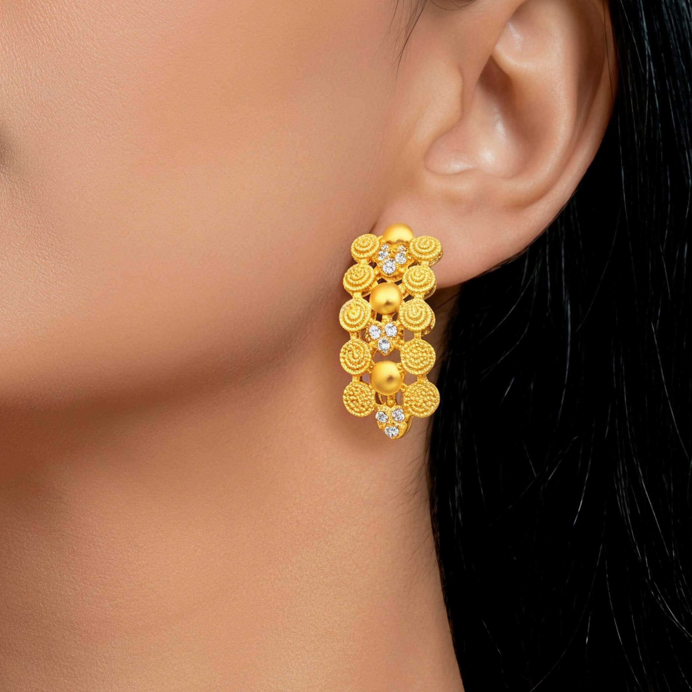 Gold-Tone Beaded Cluster Jewelry Set, 4 Pcs