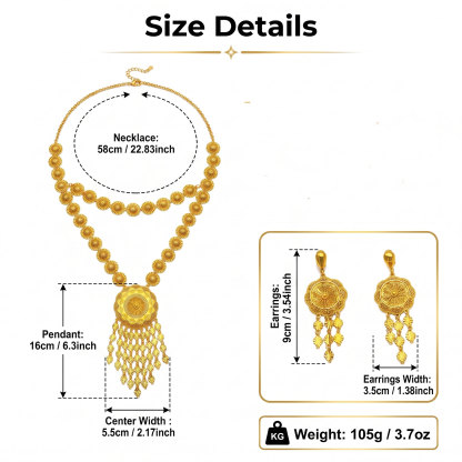 Gold-Tone Blossom Cascade Necklace & Earring Set