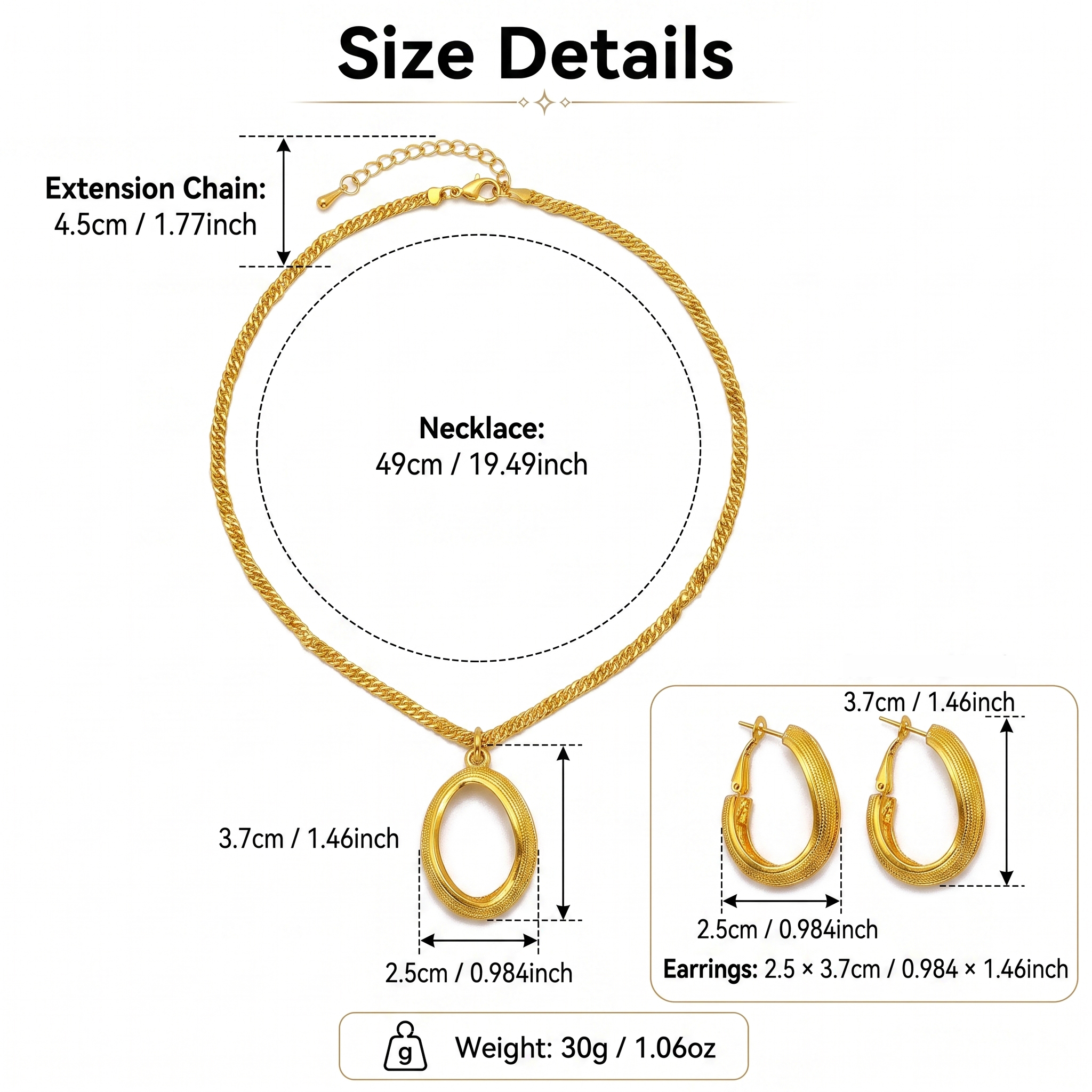 Gold-Tone Teardrop Necklace & Earring Set