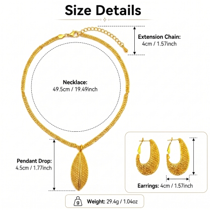 Gold-Tone Marquise Openwork Necklace & Earring Set