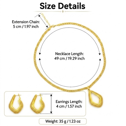 Gold-Tone Open Kite Necklace & Earring Set