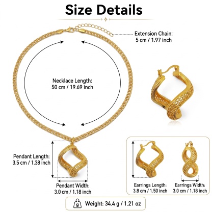 Gold-Tone Twisted Ribbon Necklace & Earring Set