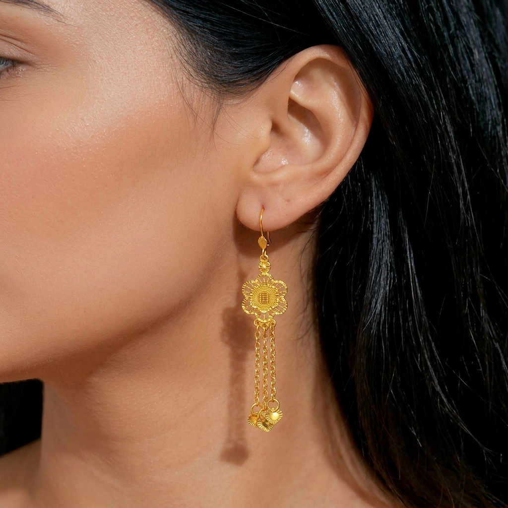 Gold-Tone Layered Blossom Jewelry Set, 4 Pcs