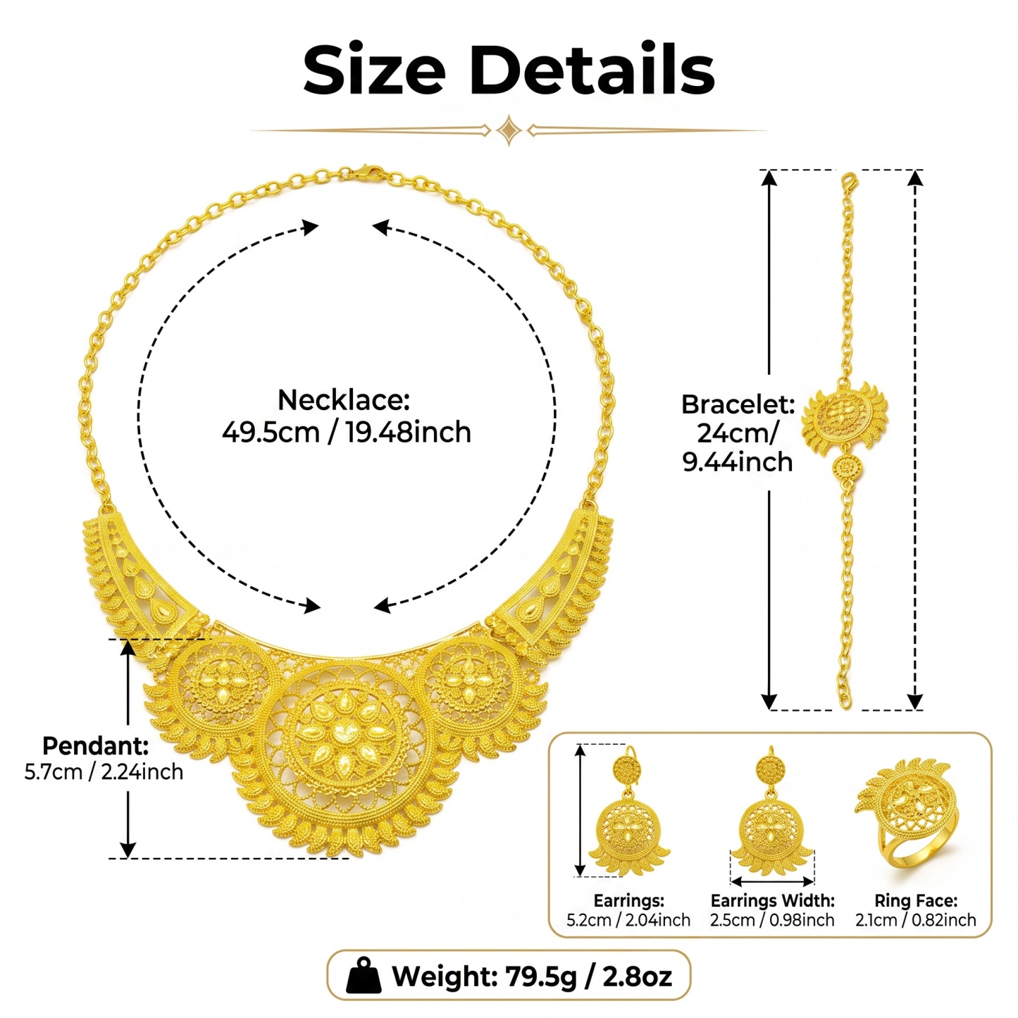 Gold-Tone Grand Blossom Jewelry Set, 4 Pcs