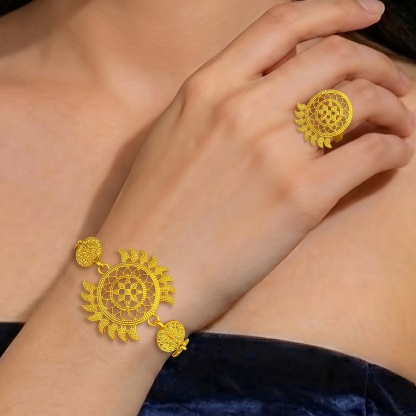 Gold-Tone Grand Blossom Jewelry Set, 4 Pcs