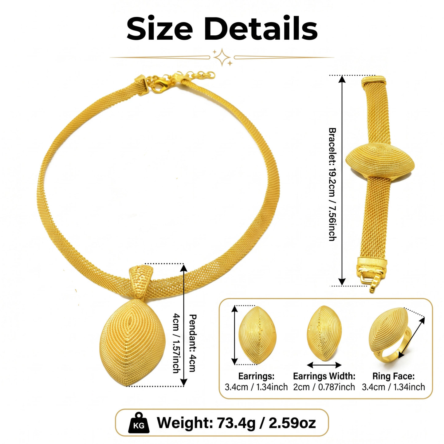Gold-Tone Bold Luxe Jewelry Set, 4 Pcs