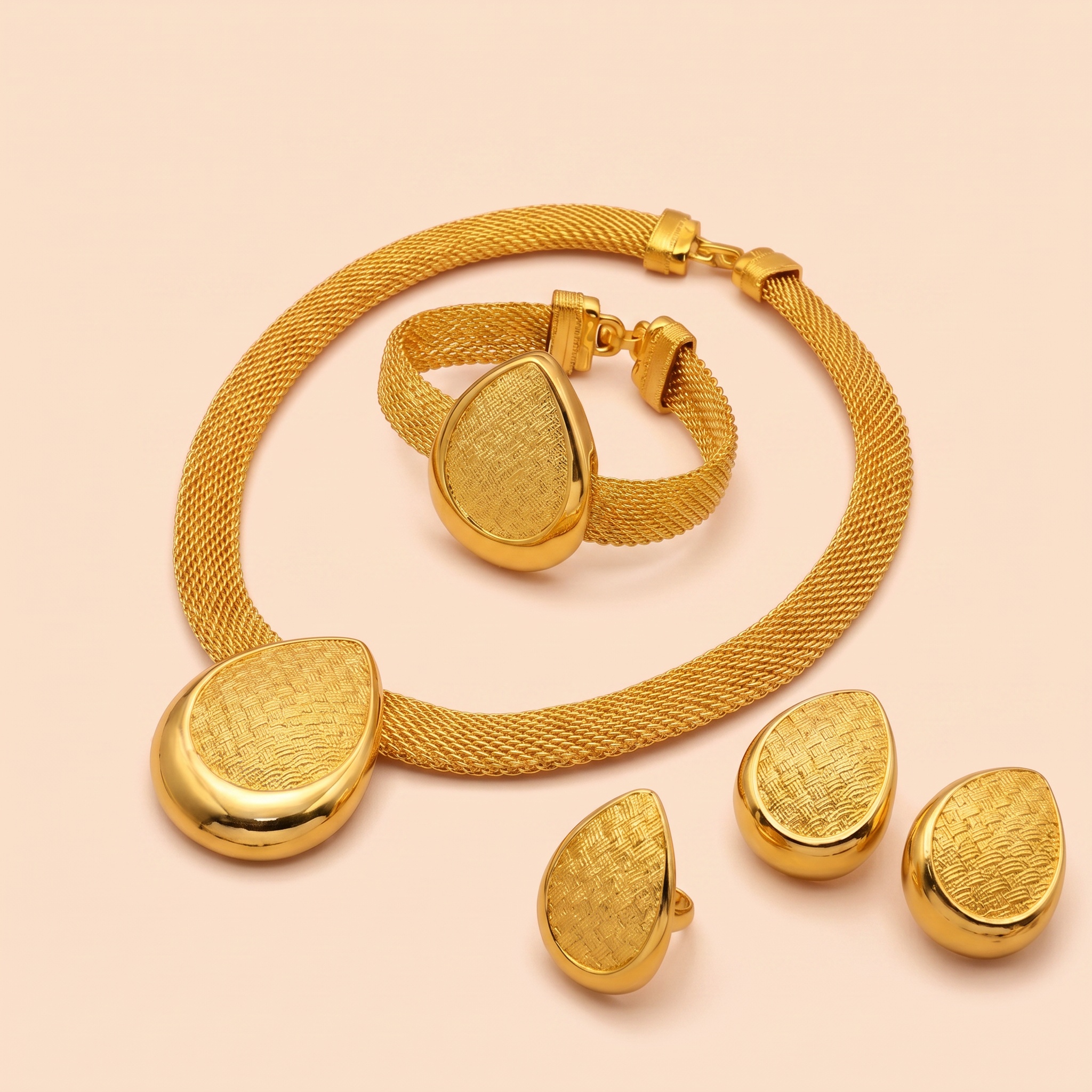 Gold-Tone Statement Pendant Jewelry Set, 4 Pcs