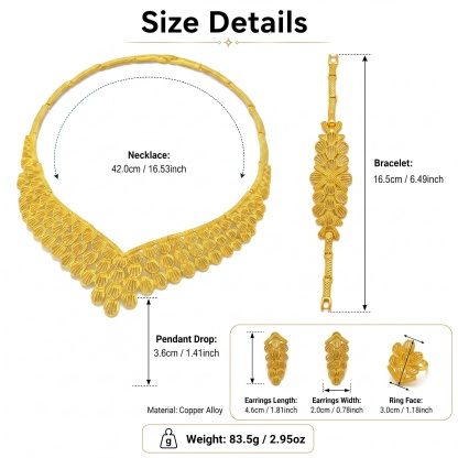 Gold-Tone Scalloped Fan Jewelry Set, 4 Pcs