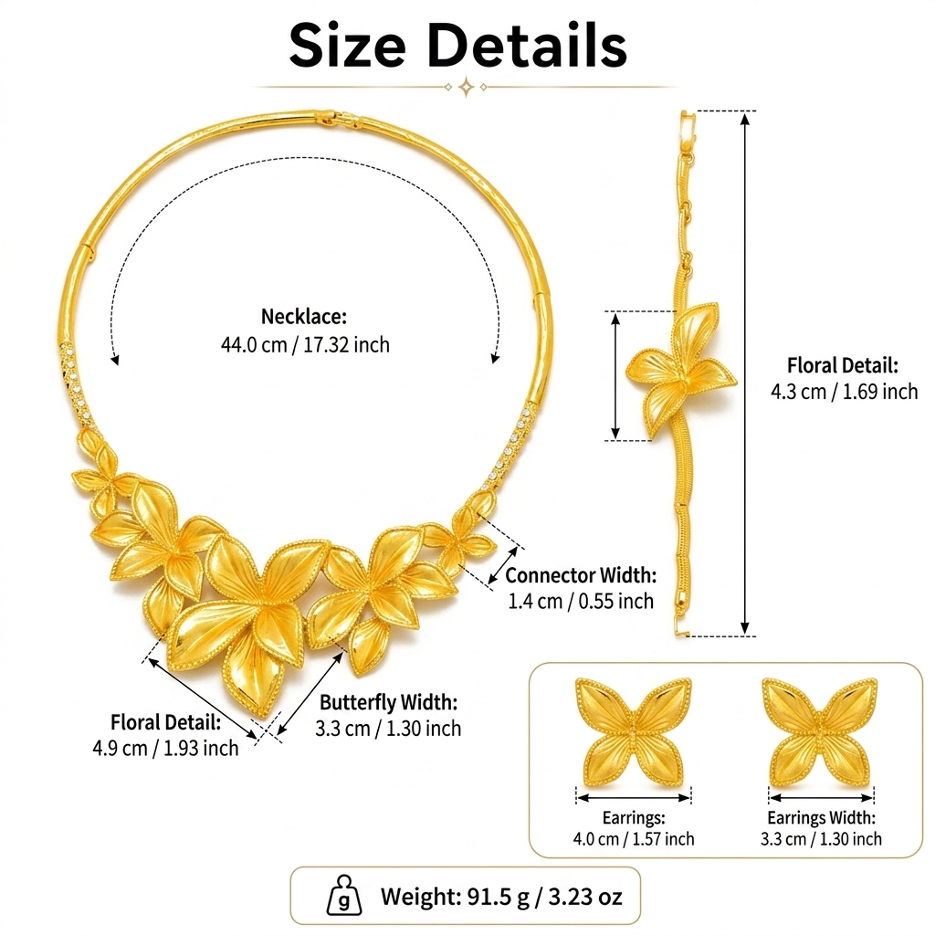 Gold-Tone Full Bloom Jewelry Set, 4 Pcs