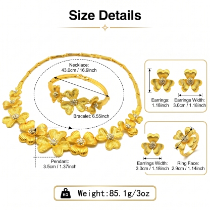 Gold-Tone Bold Blossom Jewelry Set, 4 Pcs