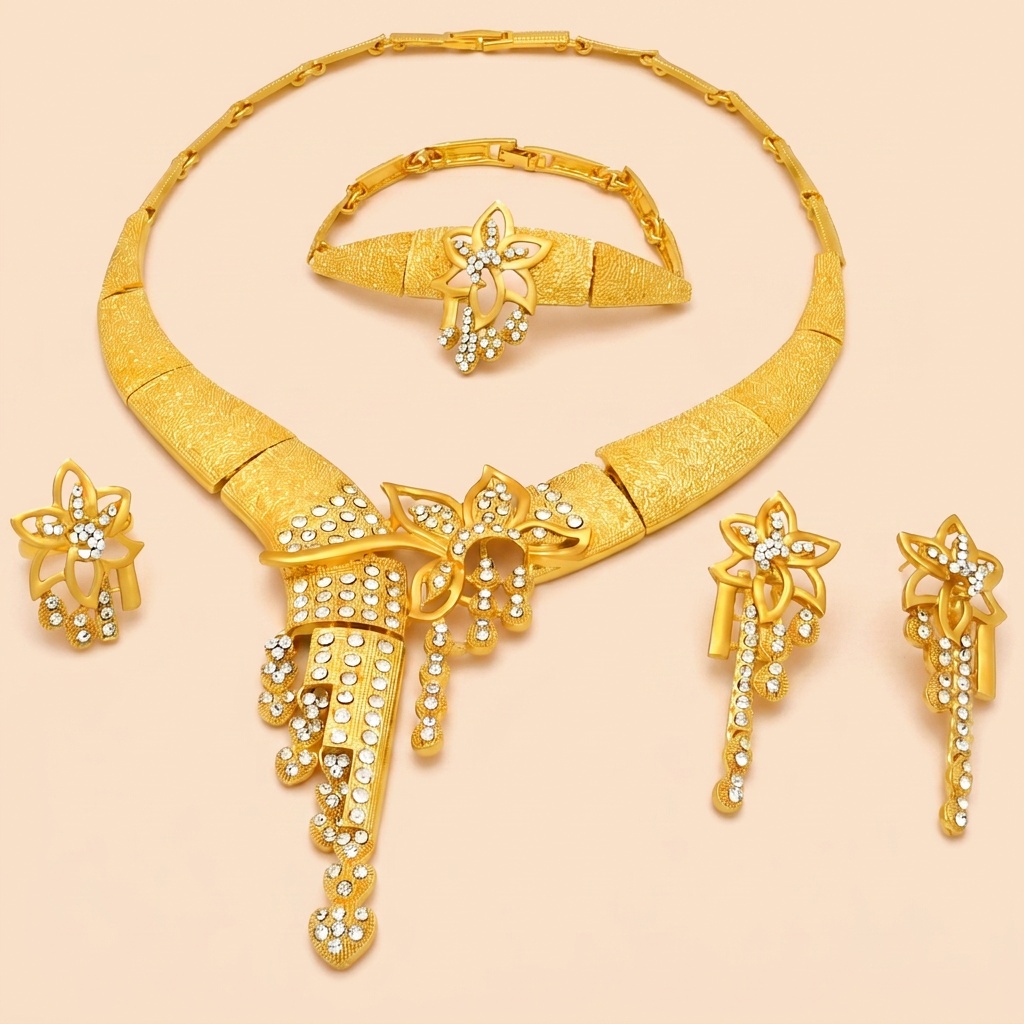 Gold-Tone Classic Arabian Jewelry Set, 4 Pcs