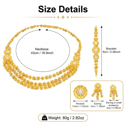 Gold-Tone Dubai Tassel Jewelry Set, 4 Pcs