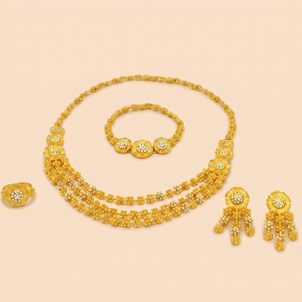 Gold-Tone Dubai Tassel Jewelry Set, 4 Pcs