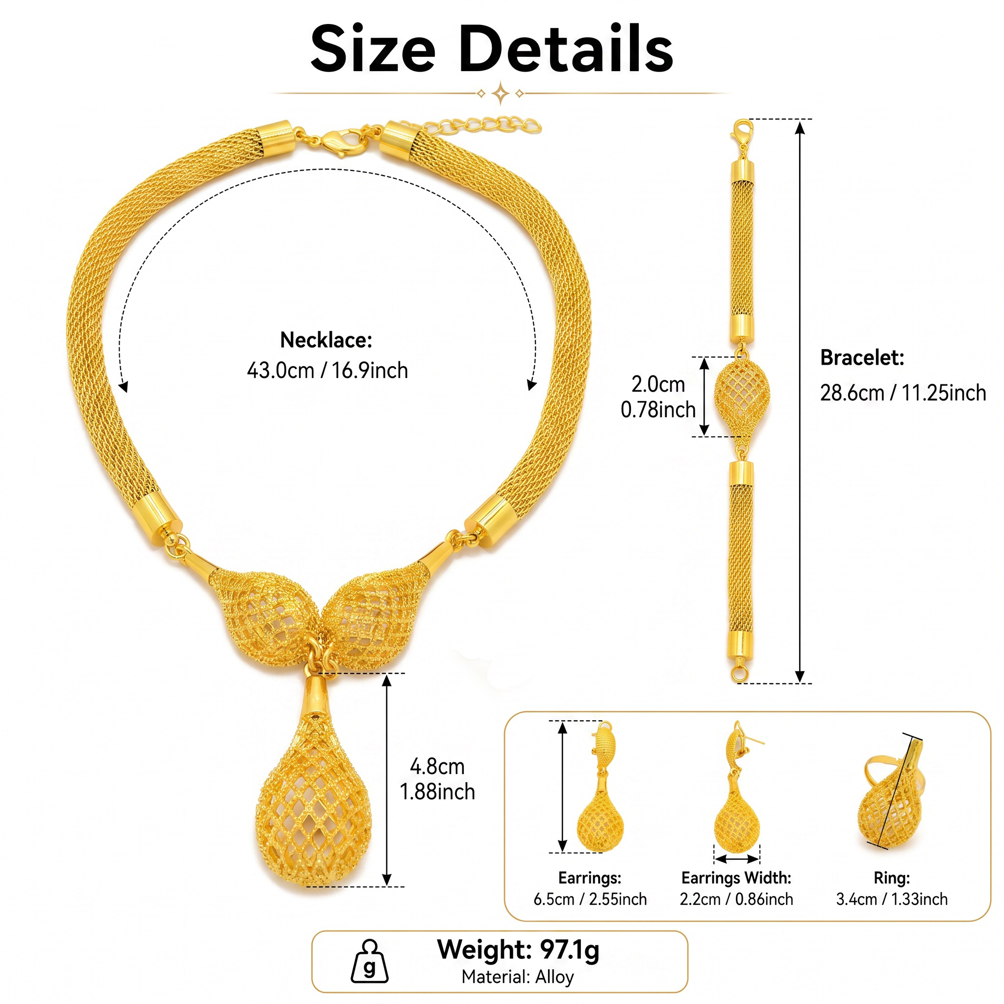 Gold-Tone Bold Round Medallion Jewelry Set, 4 Pcs