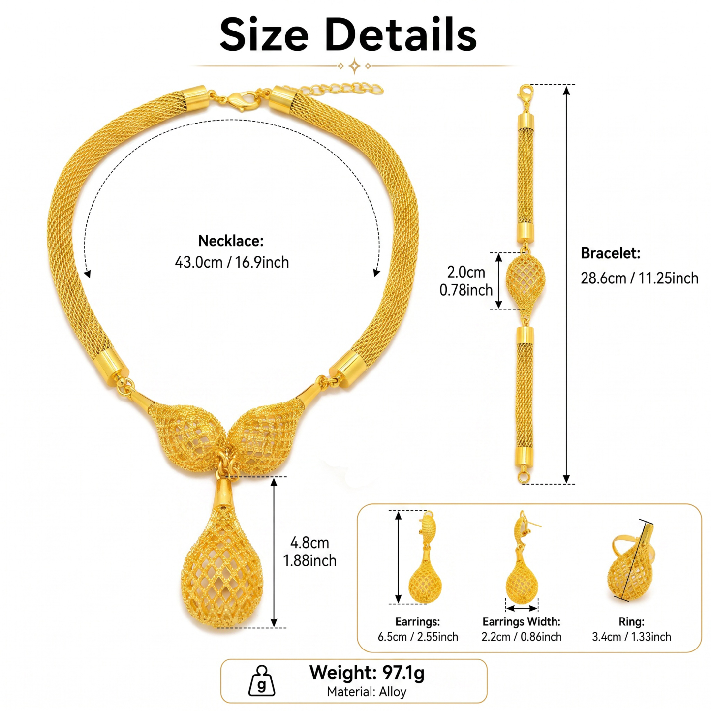 Gold-Tone Bold Round Medallion Jewelry Set, 4 Pcs