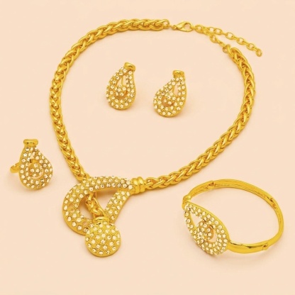 Gold-Tone Teardrop & Sphere Jewelry Set, 4 Pcs