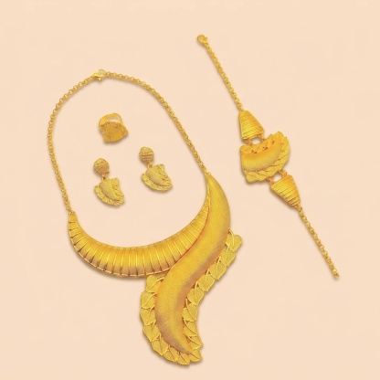Gold-Tone Dubai Statement Jewelry Set, 4 Pcs