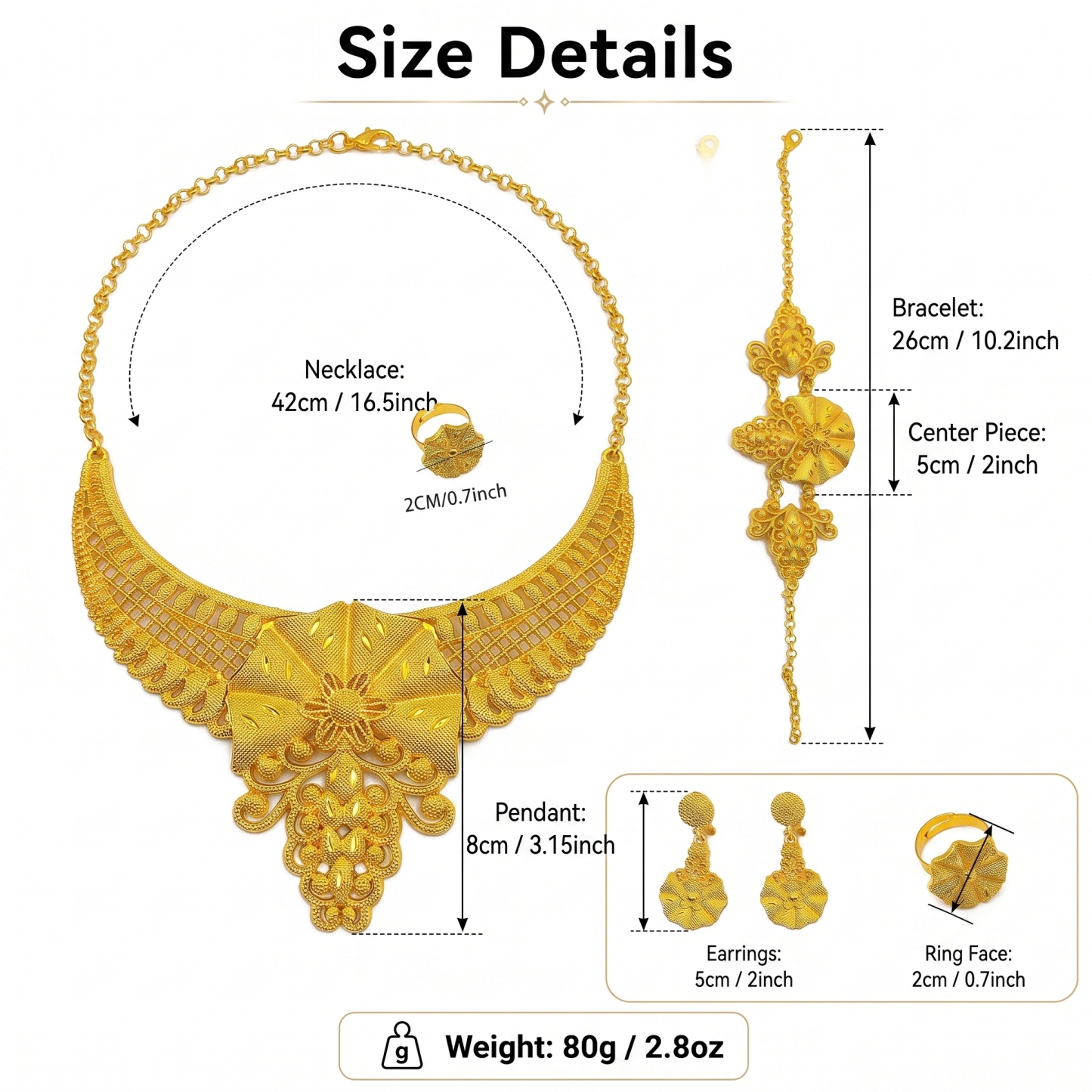 Gold-Tone Blossom & Fringe Jewelry Set, 4 Pcs