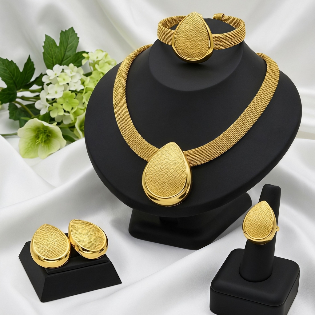 Gold-Tone Statement Pendant Jewelry Set, 4 Pcs