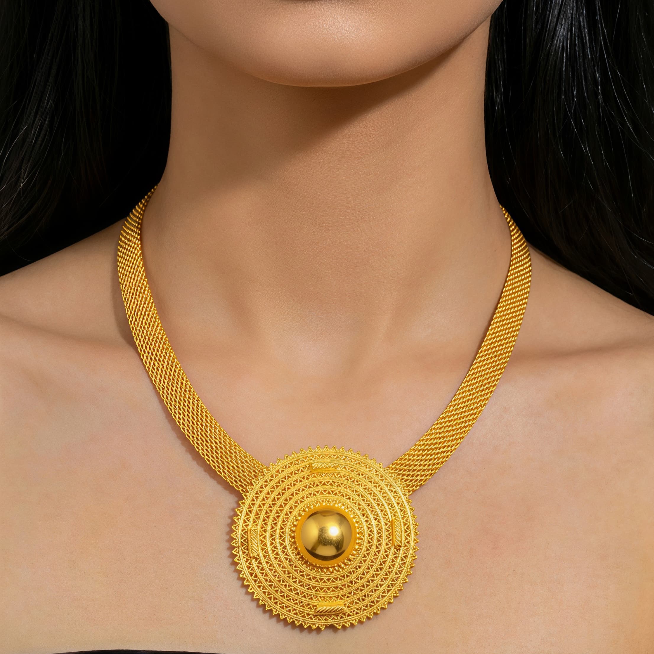 Gold-Tone Concentric Sunburst Jewelry Set, 4 Pcs