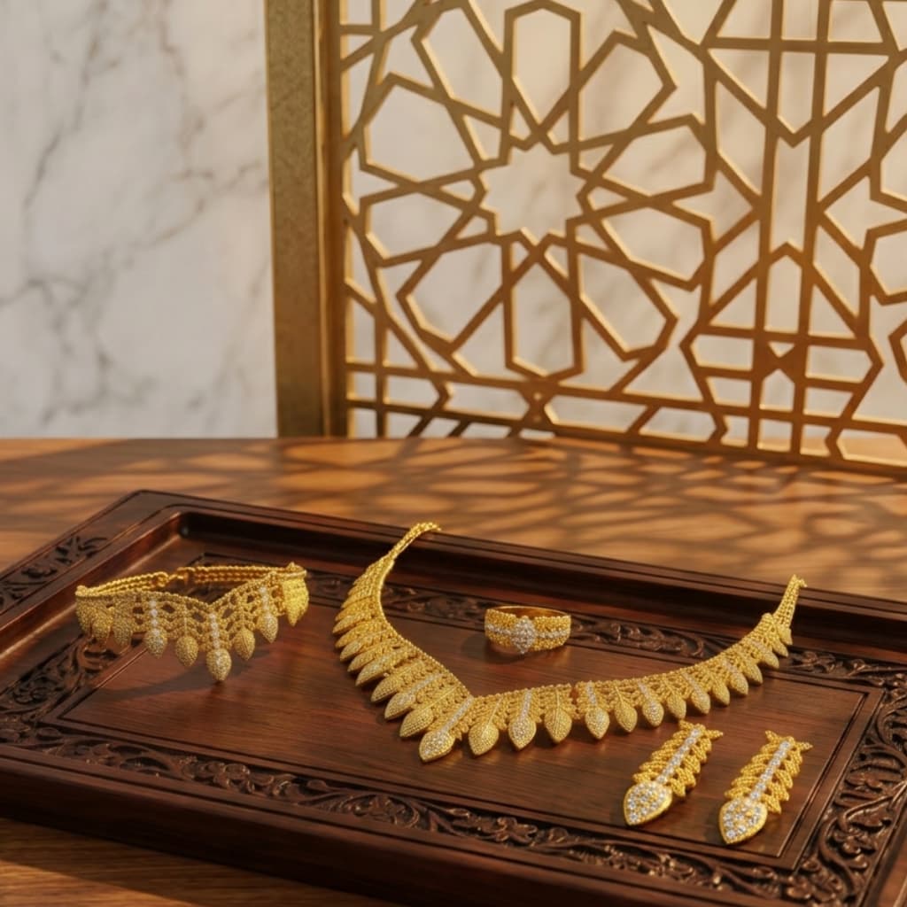 Gold-Tone Crystal Spike Fringe Jewelry Set, 4 Pcs