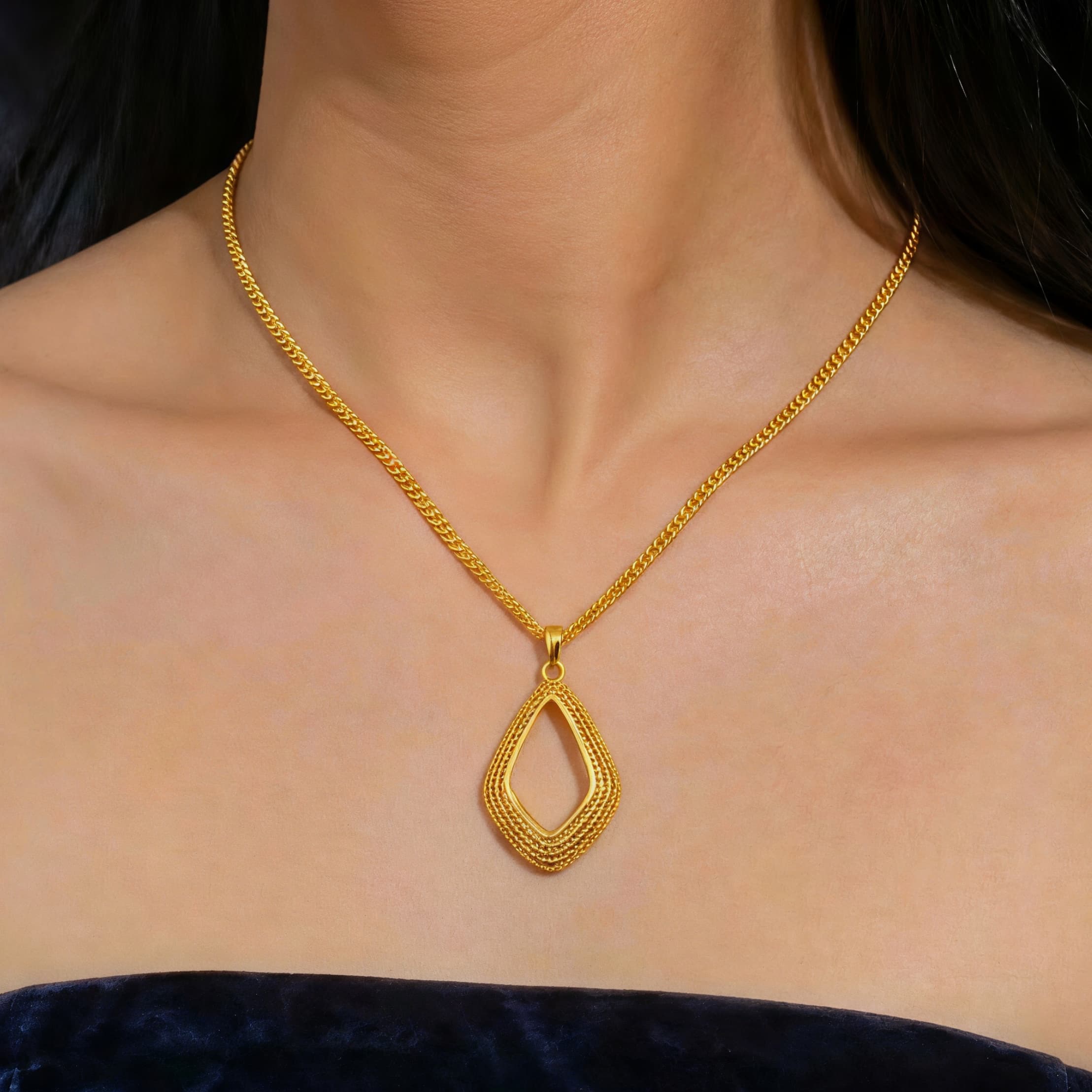 Gold-Tone Open Kite Necklace & Earring Set